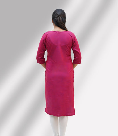Embroidered Rayon Knee-Length Kurti – Festive Elegance - 3067